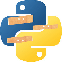 Python logo mit Pflaster